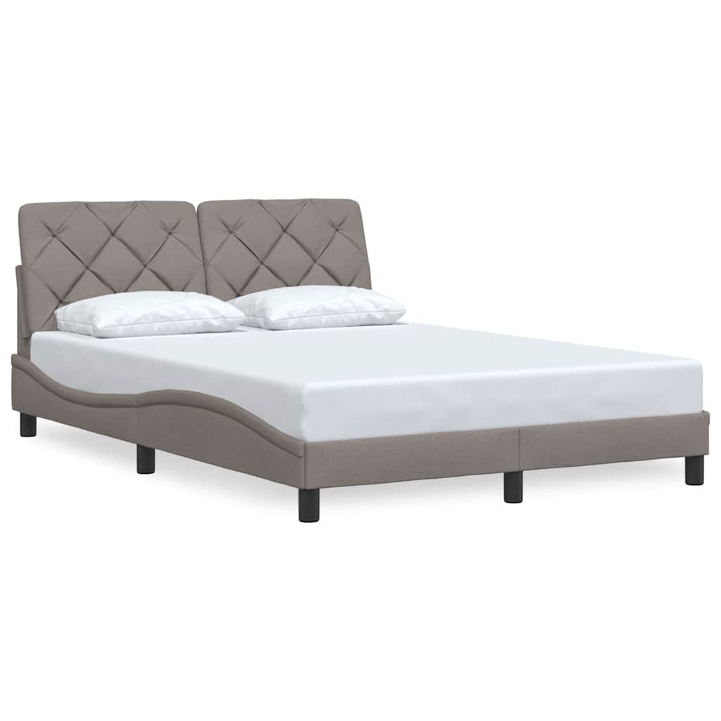 Bed Frame without Mattress Taupe 120x200 cm Fabric