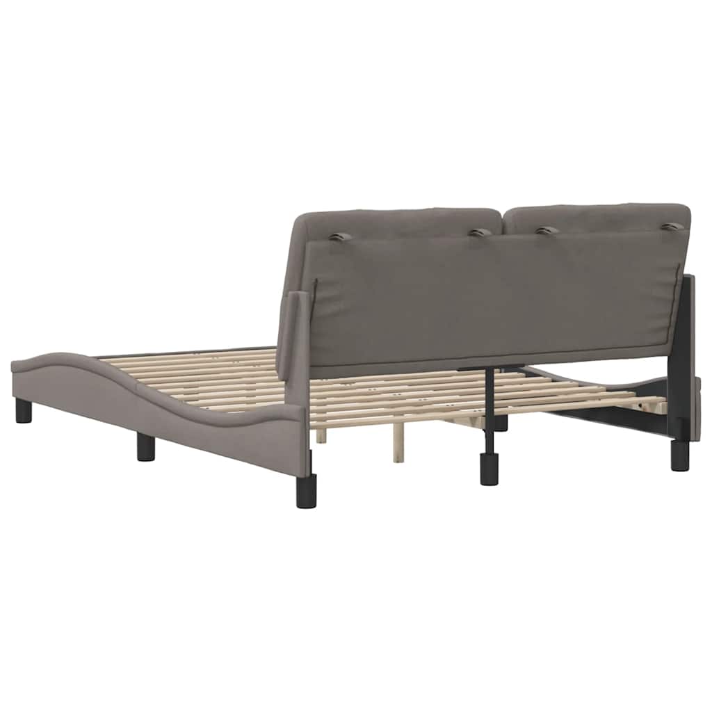 Bed Frame without Mattress Taupe 120x200 cm Fabric