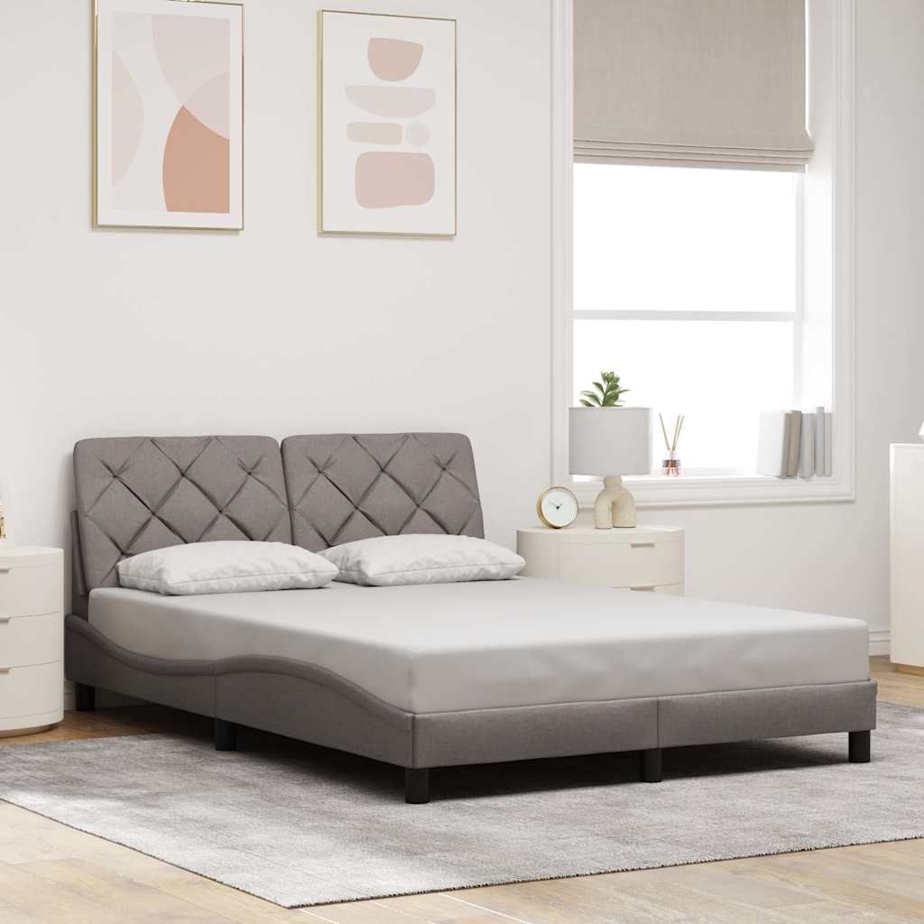 Bed Frame without Mattress Taupe 120x200 cm Fabric