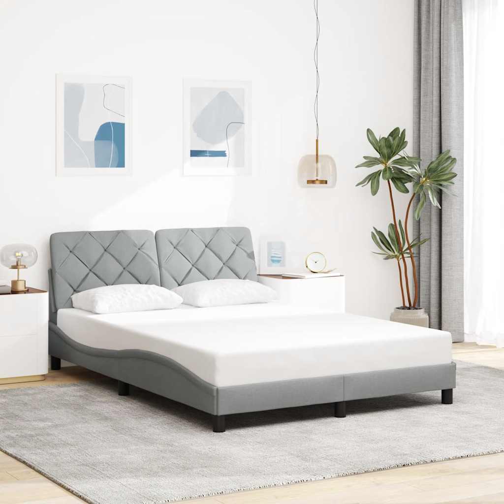 Bed Frame without Mattress Light Grey 140x200 cm Fabric