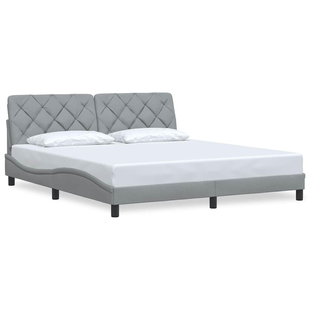 Bed Frame without Mattress Light Grey 180x200 cm Fabric
