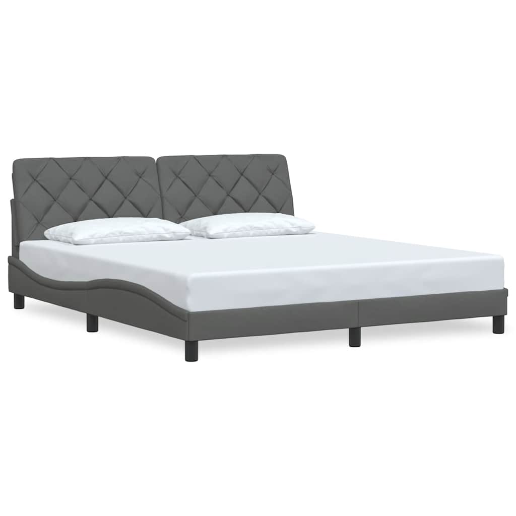 Bed Frame without Mattress Dark Grey 180x200 cm Fabric