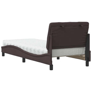 Bed with Mattress Dark Brown 90x190 cm Fabric