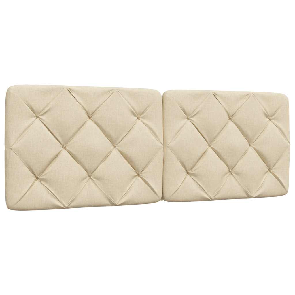 Bed with Mattress Cream 140x190 cm Fabric