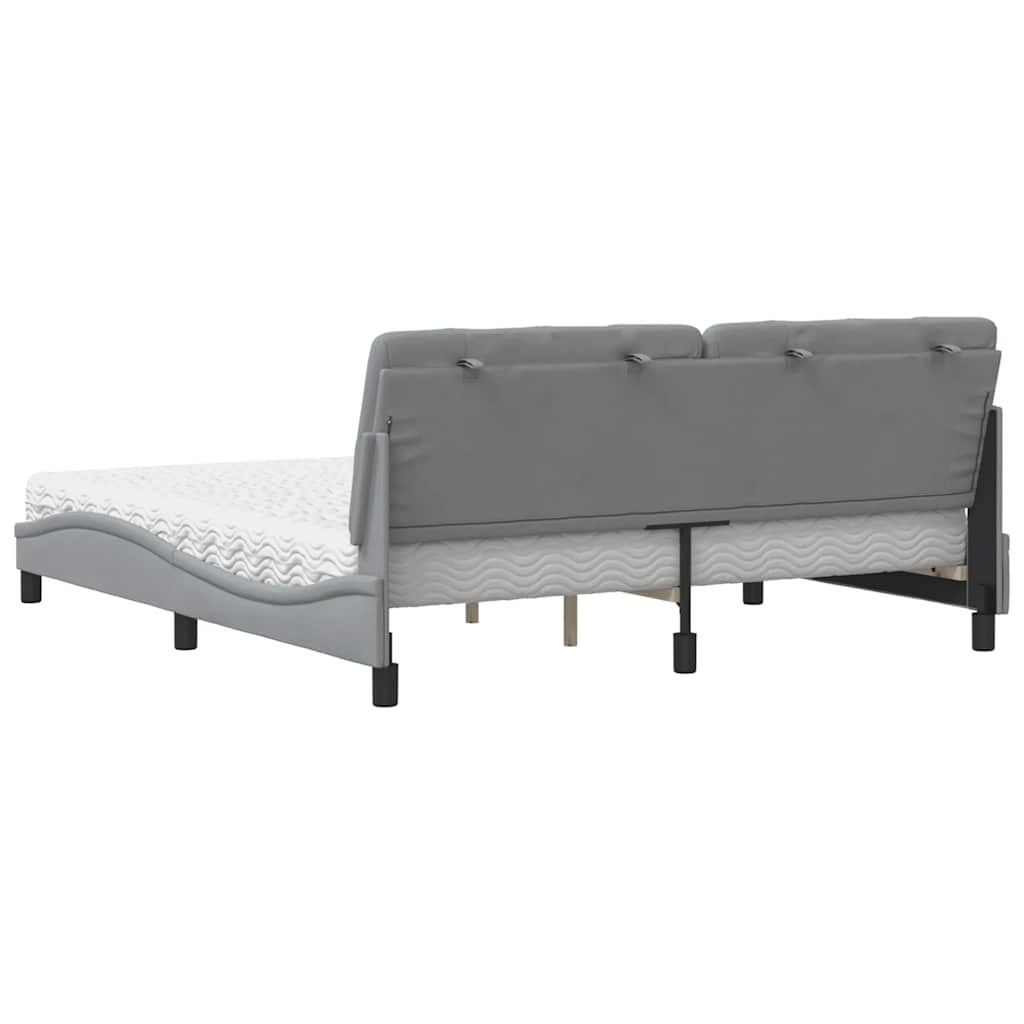 Bed with Mattress Light Grey 180x200 cm Fabric
