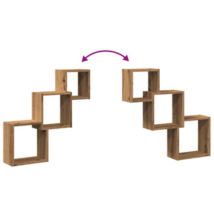 Vägghyllor kub artisan ek 68x15x68 cm konstruerat trä