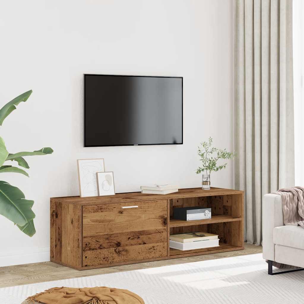 TV-bänk åldrat trä 120x34x37 cm konstruerat trä