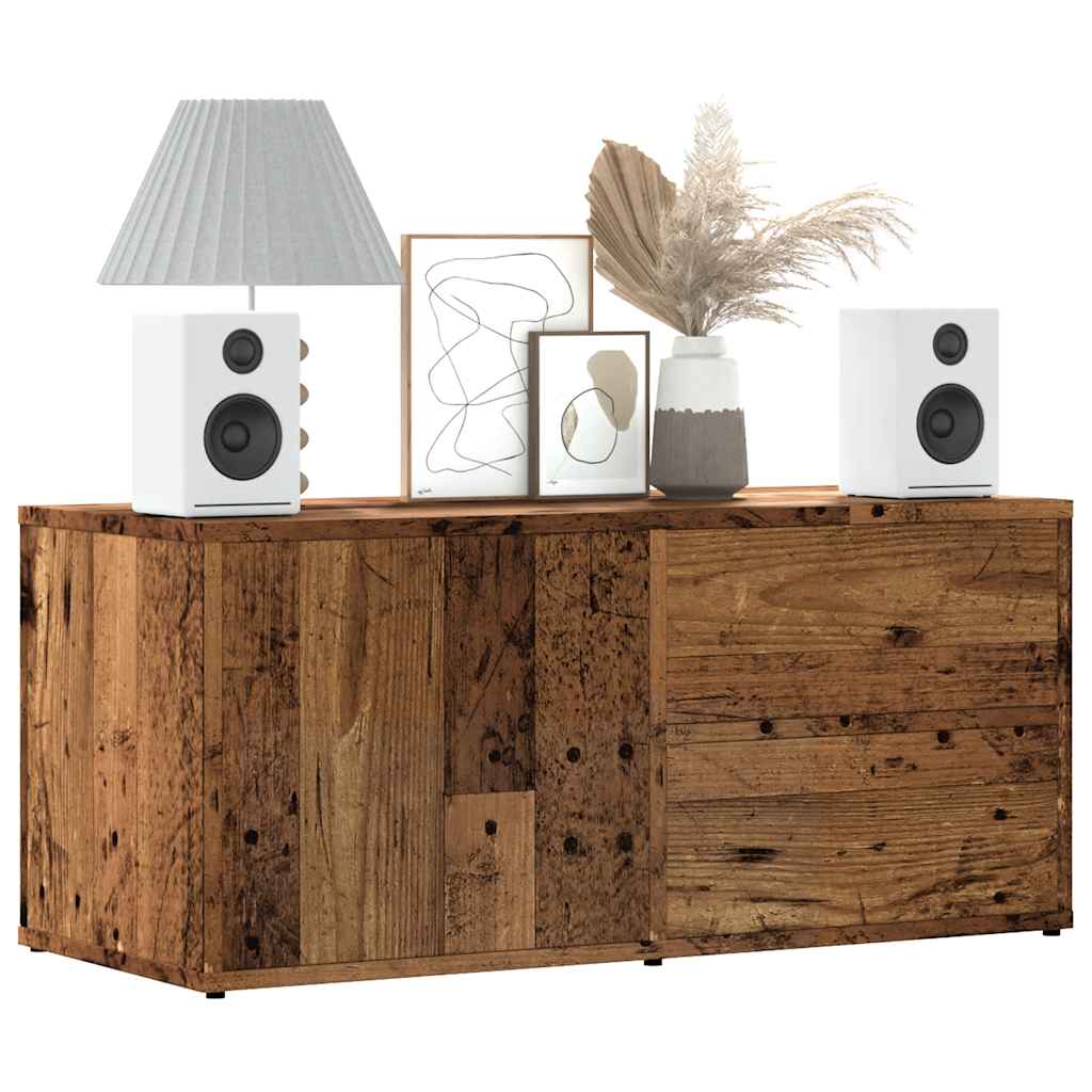 Tv-bänk åldrat trä 80x34x35,5 cm konstruerat trä