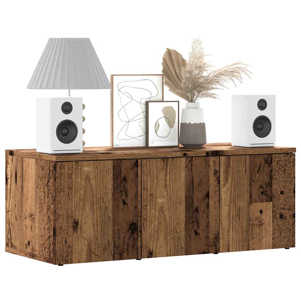 TV-bänk åldrat trä 80x34x30 cm konstruerat trä