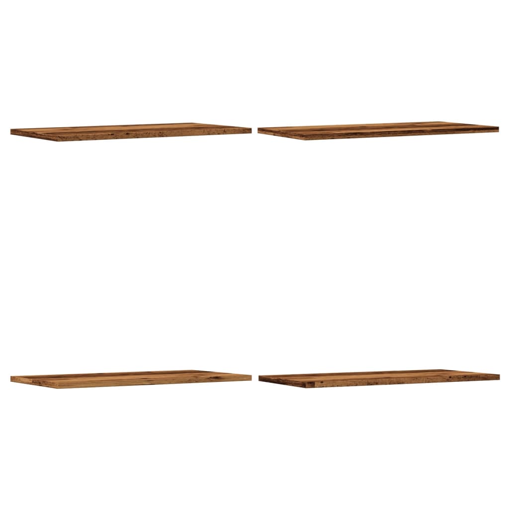 Vägghyllor 4 st åldrat trä 60x30x1,5 cm konstruerat trä