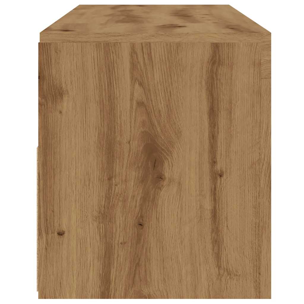 TV-bänk med LED-lampor artisan ek 120x35x40 cm konstruerat trä