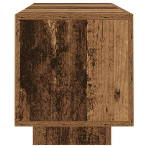 TV-bänk med LED-lampor åldrat trä 160x35x40 cm konstruerat trä