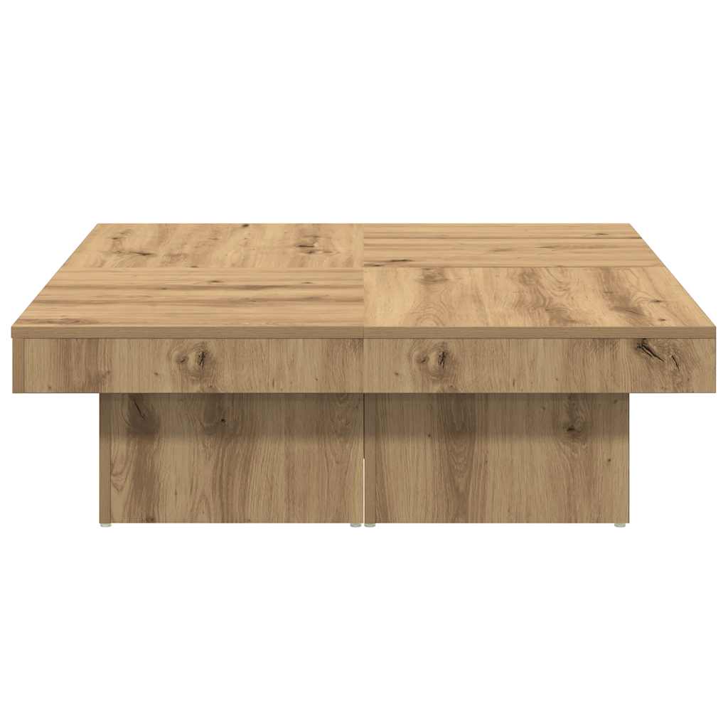 Soffbord artisan ek 90x90x28 cm konstruerat trä