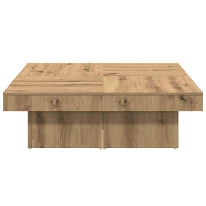 Soffbord artisan ek 90x90x28 cm konstruerat trä
