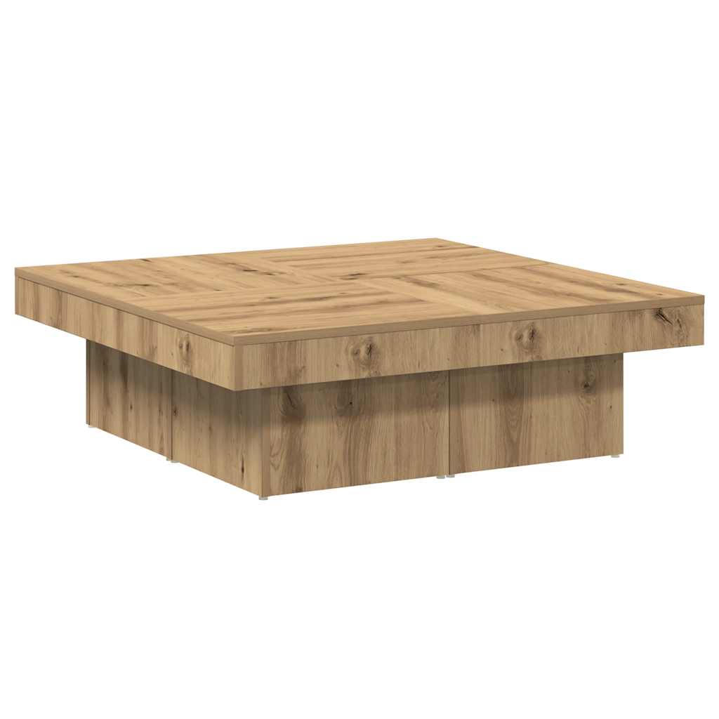 Soffbord artisan ek 90x90x28 cm konstruerat trä