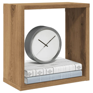 Vägghylla kubformad 2 st artisan ek 30x15x30 cm konstruerat trä