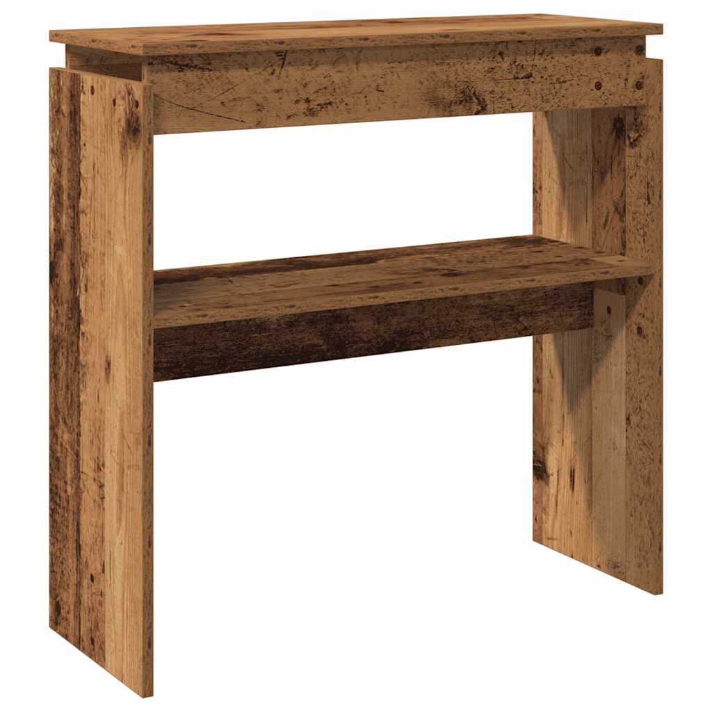 Konsolbord åldrat trä 80x30x80 cm konstruerat trä