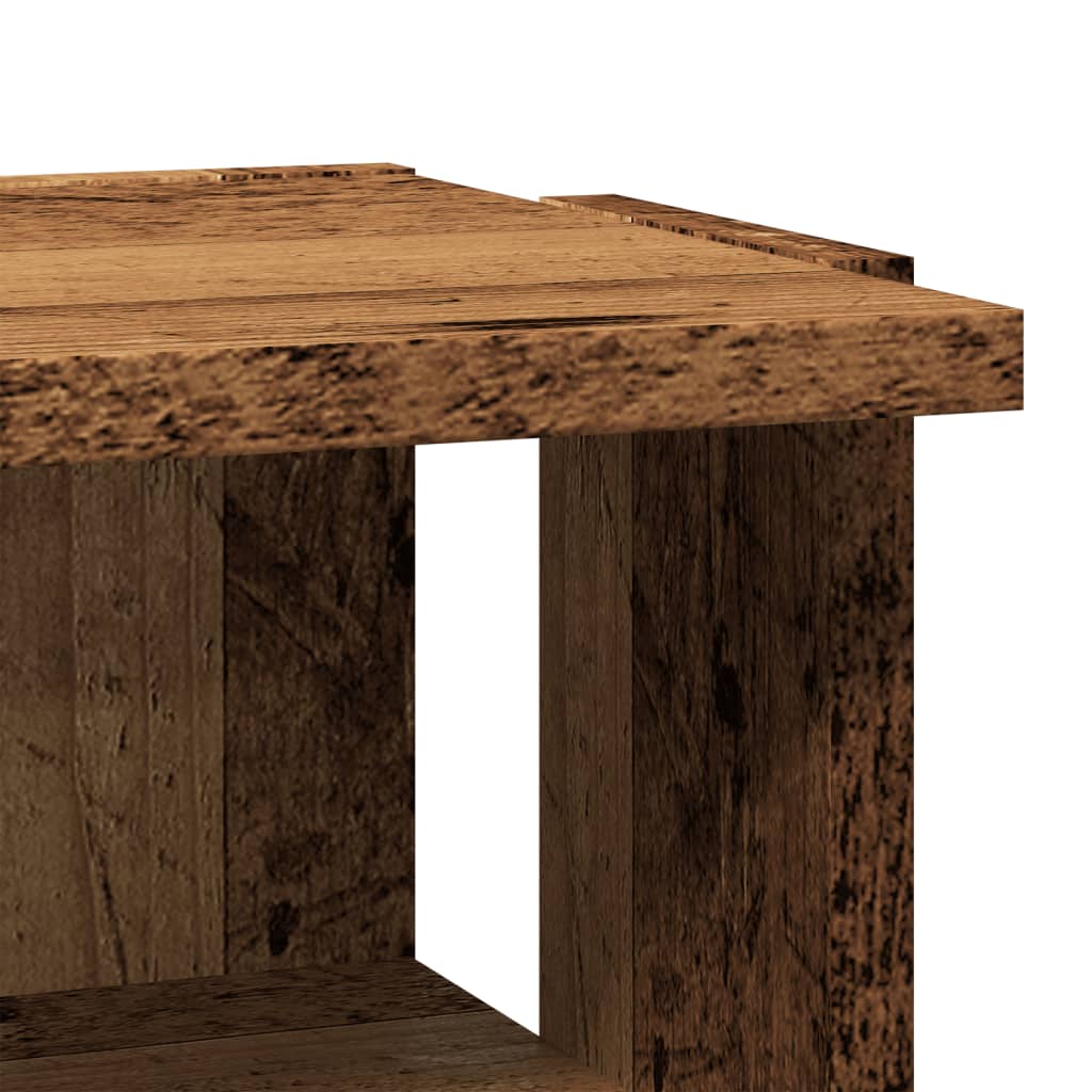 Skoskåp 2 st åldrat trä 28x27x102 cm konstruerat trä