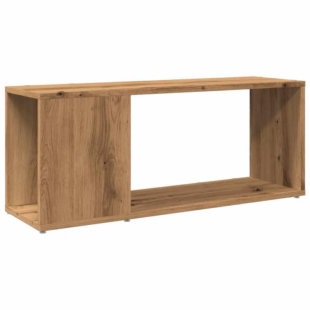 TV-bänk hantverksmässig ek 80x24x32cm konstruerat trä