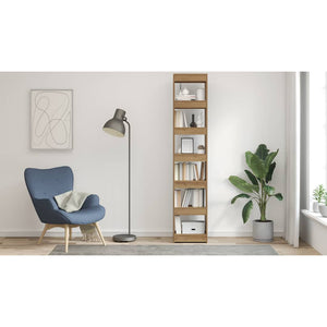 Bokhylla/rumsavdelare hantverksmässig ek 40x30x198 cm