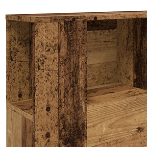 Sänggavel m förvaring åldrat trä 140x18,5x102,5 cm konstr. trä