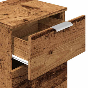 Sängbord vittrat trä 40x36x65 cm konstruerat trä