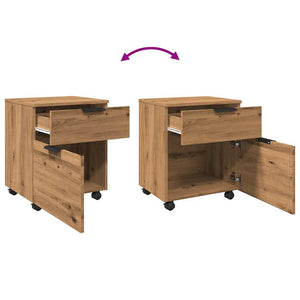 Arkivskåp med hjul hantverksmässig ek 45x38x54 cm