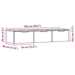 Väggskåp åldrat trä 102x30x20 cm konstruerat trä
