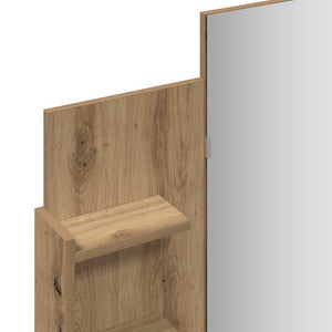 Sminkbord med spegel hantverksmässig ek 96x39x142 cm