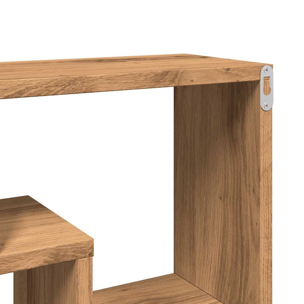 Vägghylla hantverksmässig ek 85x16x52,5 cm konstruerat trä