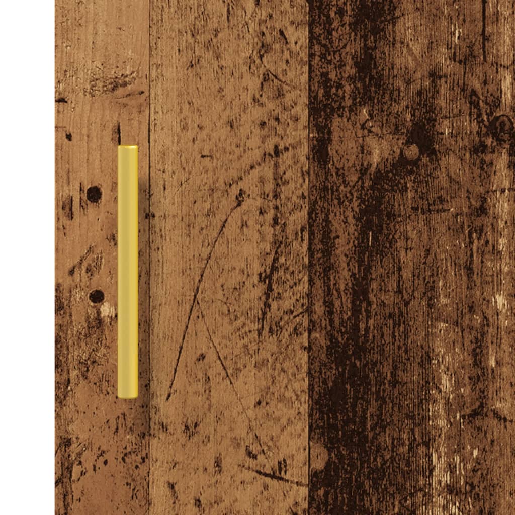 Skänk åldrat trä 34,5x34x90 cm konstruerat trä