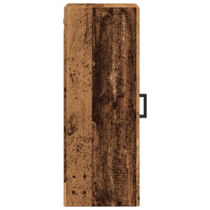 Väggskåp åldrat trä 34,5x34x90 cm konstruerat trä