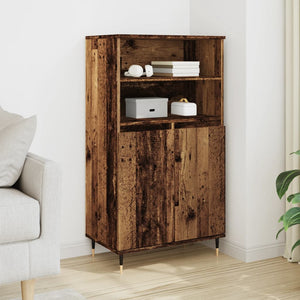 Högskåp gammalt trä 60x36x110 cm konstruerat trä