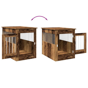 Hundbur åldrat trä 55x80x68 cm konstruerat trä