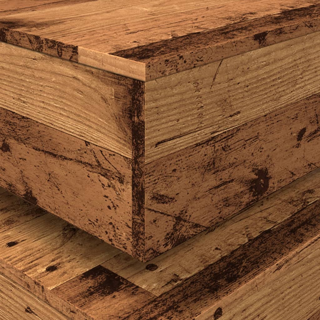 Soffbord med LED gammalt trä 50x50x40 cm