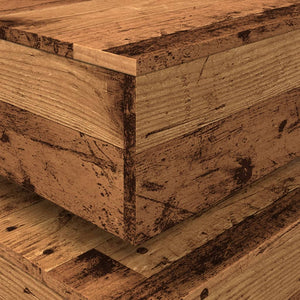 Soffbord med LED gammalt trä 50x50x40 cm