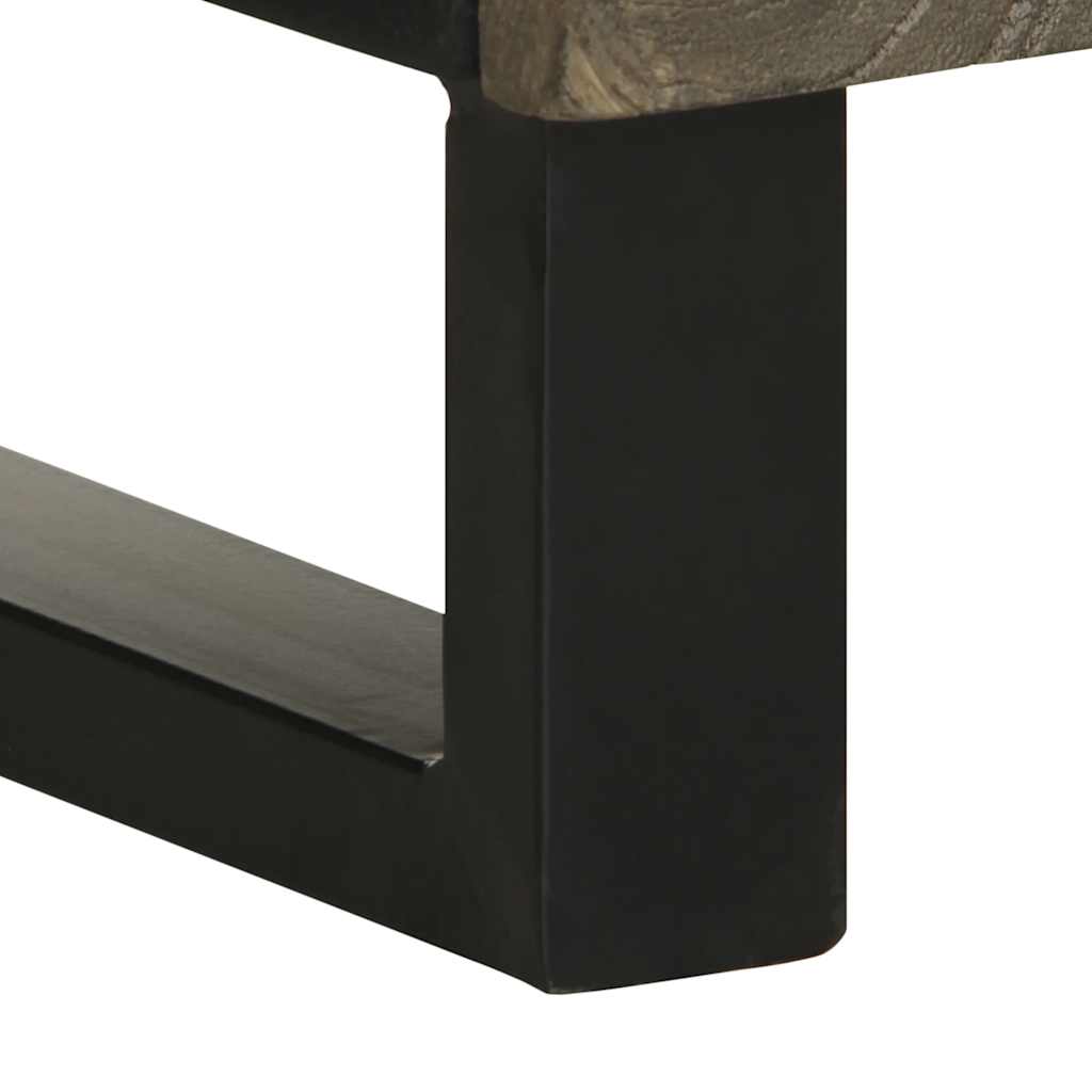 Badrumsskåp svart 38x33x160 cm massivt mangoträ