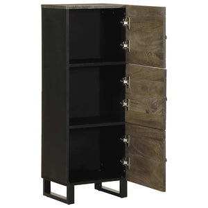 Högskåp svart 40x33x110 cm massivt mangoträ