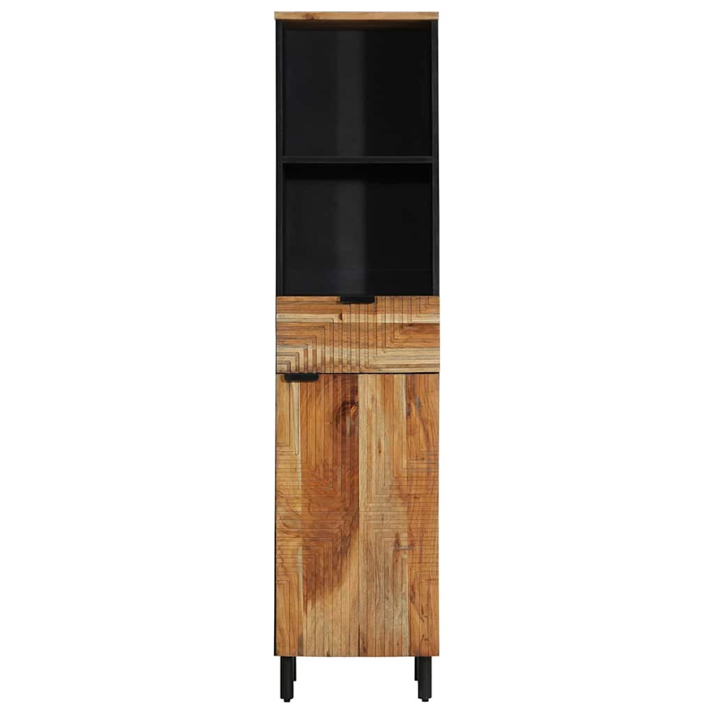 Badrumsskåp med handfat Massivt Akaciaträ 38 x 33 x 160 cm