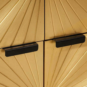 Sidokabinett Svart och Guld 60 x 33,5 x 75 cm Massivt mangoträ