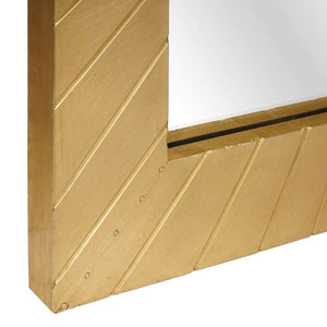 Badrumsspegel Svart och Guld 50 x 2,5 x 70 cm Massivt mangoträ