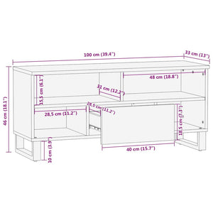 TV Enheter med låda Brun 105 x 33 x 46 cm Konstruerat trä