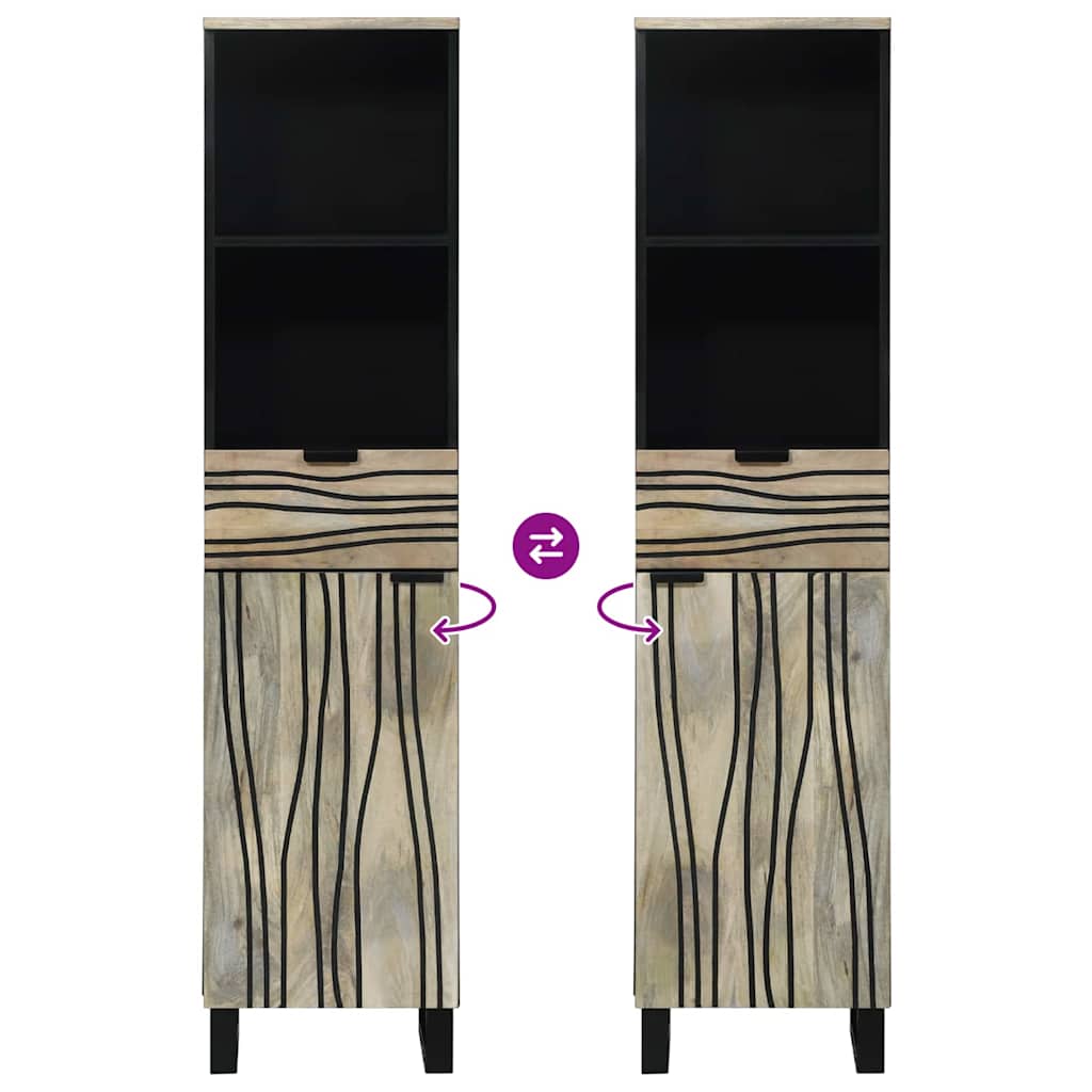 Badrumsskåp med handfat Vit 38 x 33 x 160 cm Konstruerat trä