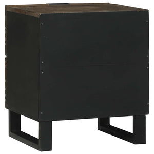 Nattduksbord 2 pcs Valnöt 40 x 33 x 46 cm Massivt akaciaträ