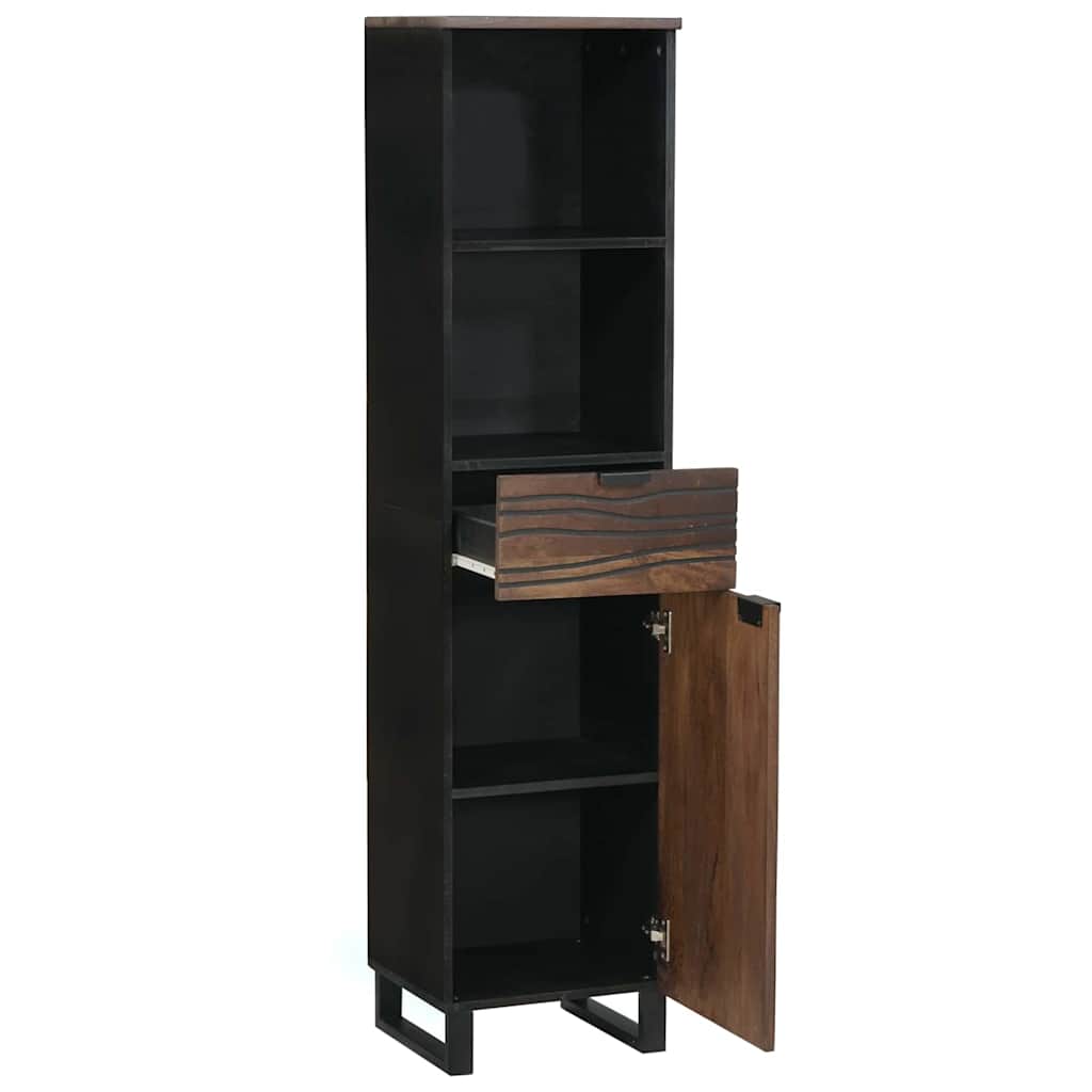 Badrumsskåp med handfat Valnöt 38 x 33 x 160 cm Konstruerat trä