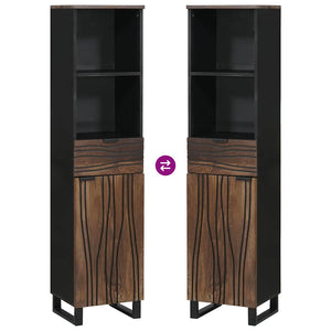 Badrumsskåp med handfat Valnöt 38 x 33 x 160 cm Konstruerat trä