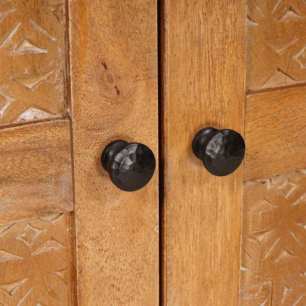 Skåp med låda Ljusbrun 60 x 33 x 100 cm massivt mangoträ