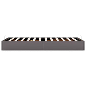 Ottoman sängram utan madrass grå 90x190 cm konstläder