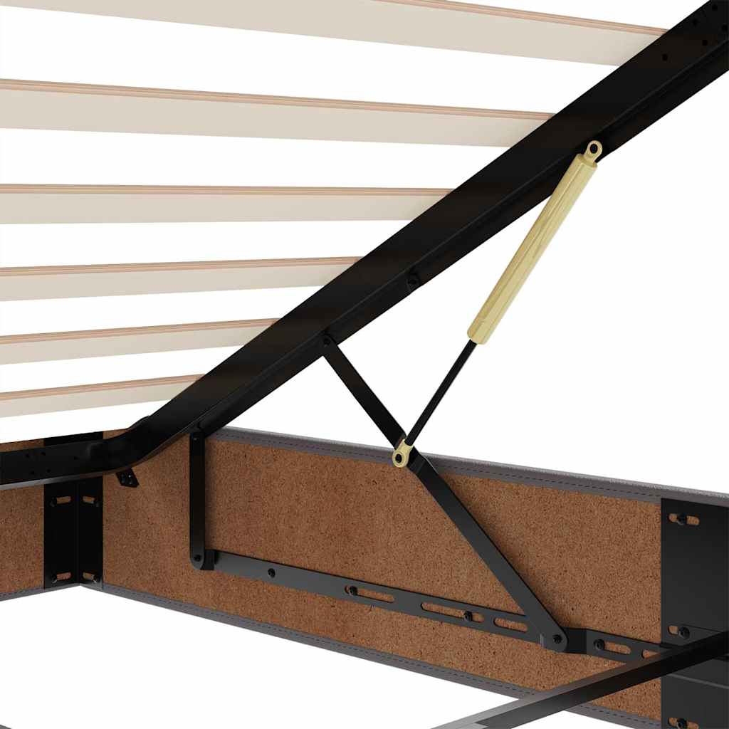 Ottoman sängram utan madrass grå 90x190 cm konstläder