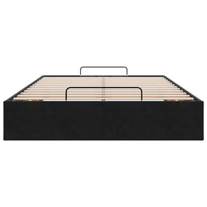 Ottoman sängram utan madrass svart 120x190 cm sammet